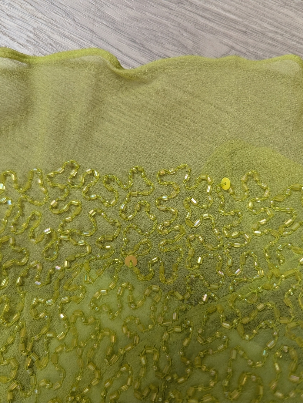 Scala Lime Green Backless Cutout Sequin Evening Gown - Picture 7 of 7